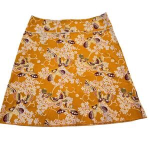 💙 Sz 9 HEART SOUL 💙 Orange Lilac Butterfly Cotton-Blend A-line Zip Mini Skirt